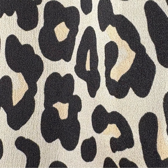 LOFT Leopard Print Silk Feel Silky Mock Neck Long Sleeve Blouse Top Shirt 16 - Picture 7 of 11
